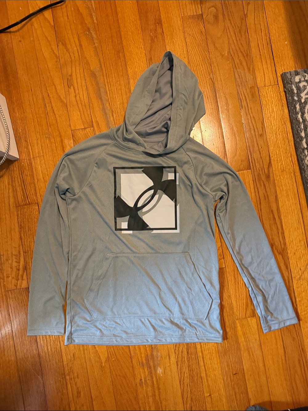 Under Armour Light Gray Hoodie with Black Logo